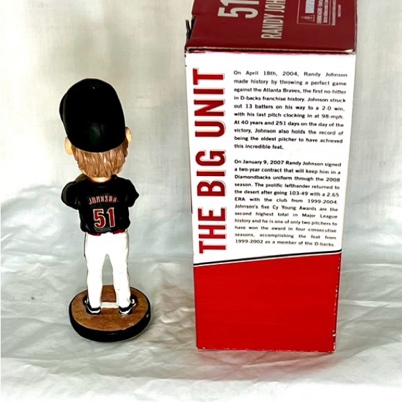 Randy Johnson Bobblehead 2007 Collector’s Edition with TY Beanie Baby Snake - Picture 3 of 4